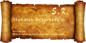 Stefanik Krisztián névjegykártya