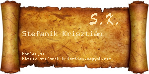 Stefanik Krisztián névjegykártya